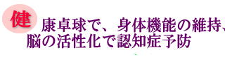 健康卓球で、身体機能の維持、脳の活性化で認知症予防の画像
