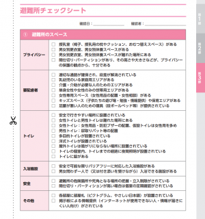避難所チェックシート